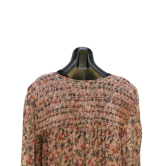 Johnny Was Bohemian Floral Print Long Sleeve Multicolor Dress Size L - Picture 6 of 8